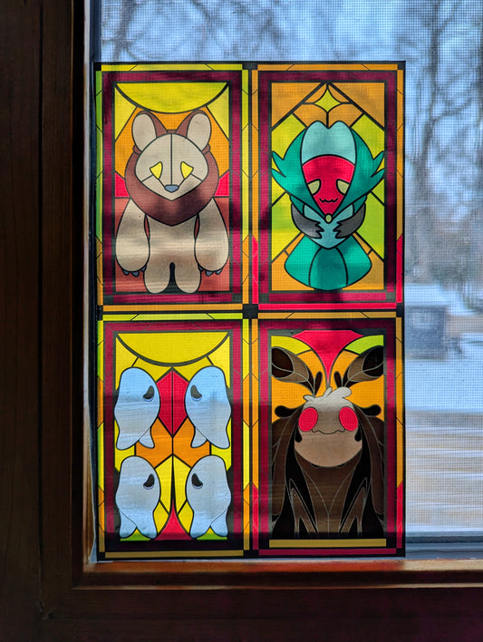 Stained Glass Cryptids Stickers