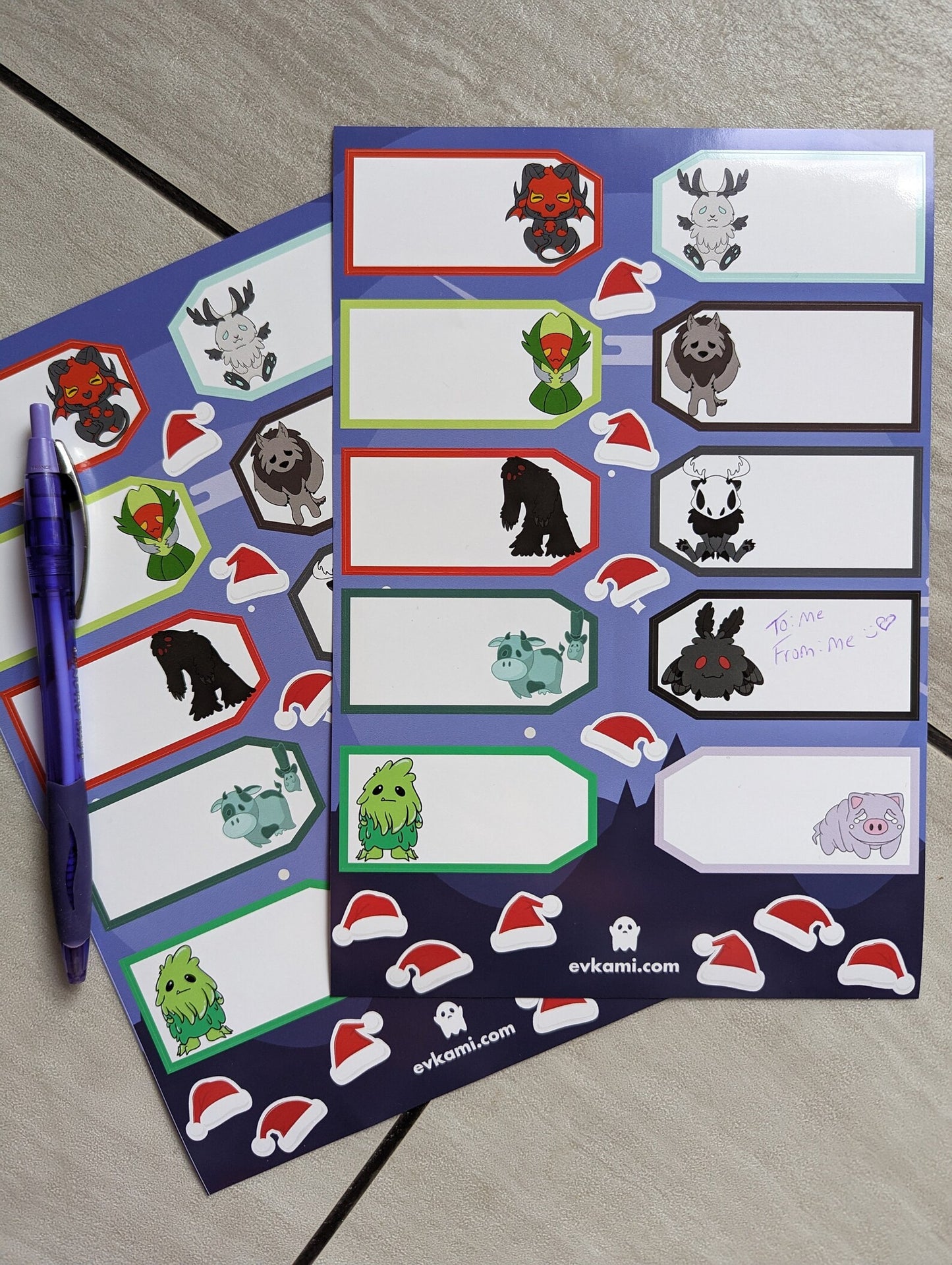 Cryptid Christmas tags